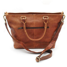 Load image into Gallery viewer, Minx Genuine Leather Madison Designer Hand Bag - Medium Brown
