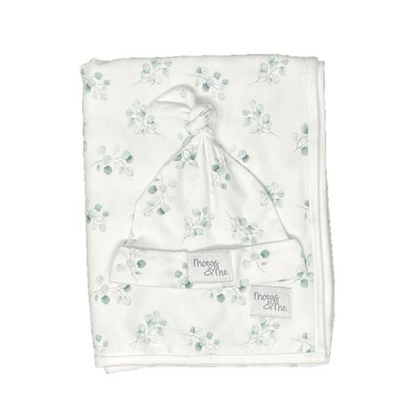 Baby Swaddle Blanket and Newborn Beanie Set - Eucalyptus Buy Online in Zimbabwe thedailysale.shop