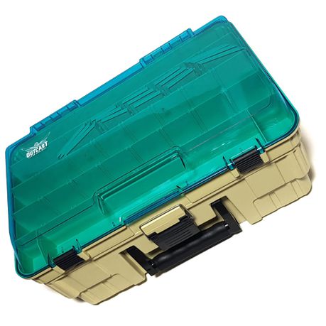 Outcast Double Layer Large Blue and Gold Fishing Tacklebox