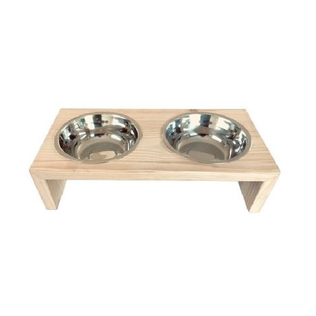 Pet Double Bowl Feeding Set with Wooden Stand - Small Dogs or Cats Buy Online in Zimbabwe thedailysale.shop