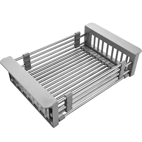 Folding Retractable Rack/Drain Basket for Washing, Kitchen Shelf & Cooking