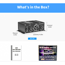 Load image into Gallery viewer, FOSI Audio AK170 Mini Digital Power Amplifier
