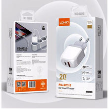 Load image into Gallery viewer, Travel Charger &amp; Data cable - PD(Type -C) + QC3.0- 18W - Lightning
