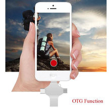 Load image into Gallery viewer, 64GB flash drive 4-in-1: C-type+iOS(lightning connector)+micro-USB+USB port
