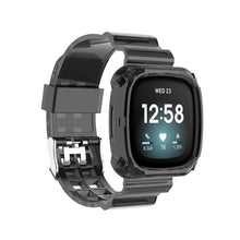 Load image into Gallery viewer, Fitbit Versa 3 &amp; Sense Transparent Watch Strap Band &amp; Screen Cover Black
