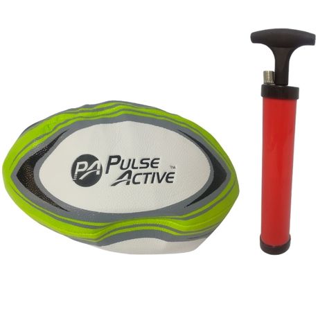 Pulse Active - Rugby Ball Size 5 Rubber with Ball Pump (Red) Buy Online in Zimbabwe thedailysale.shop