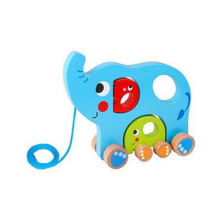 Nuovo Wooden Pull Along - Elephant Family Buy Online in Zimbabwe thedailysale.shop