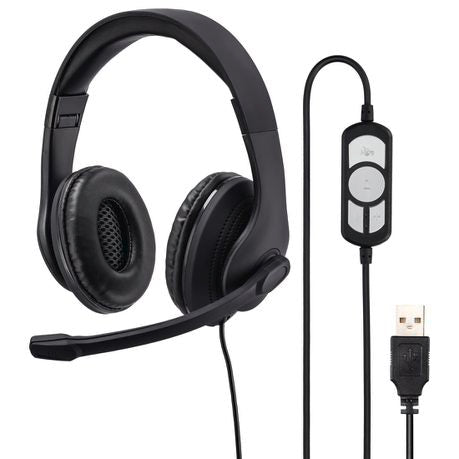 Hama HS-USB300 PC Stereo Office Headset - Black