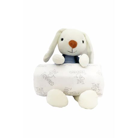 Newborn Baby Gift Set - Sapphire Plush Rabbit and Muslin Receiving Blanket Buy Online in Zimbabwe thedailysale.shop