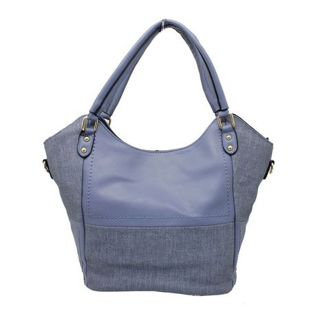 Blackcherry Double Compartment Patch Tote-Blue Buy Online in Zimbabwe thedailysale.shop