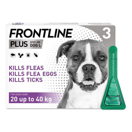 Frontline Plus Dog Large dog (20-40KG) 3 PIP Buy Online in Zimbabwe thedailysale.shop