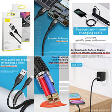 Load image into Gallery viewer, Baseus 1m - 18W 2in1 Dual Output USB Type-C/Type-A to Lightning PD Cable
