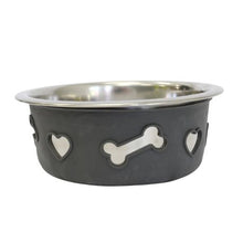 Load image into Gallery viewer, Grey Stainless Steel Dog Bowl
