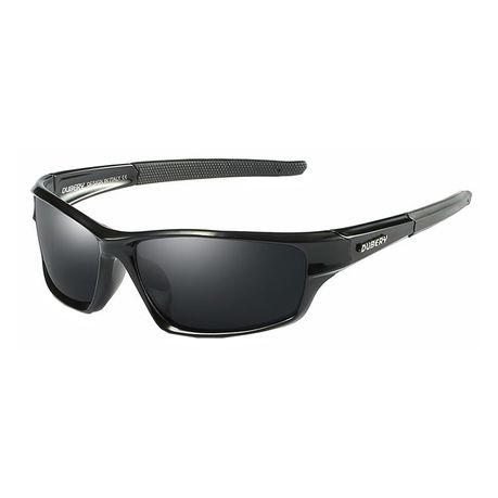 Dubery Oval Shaped Men's Polarized Sunglasses - Matt Black