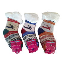 Load image into Gallery viewer, Children Non Slip Winter Socks 100% Wool
