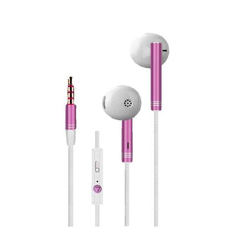 KIN K98 Metal Shell Bass Earphone with Mic - Pink