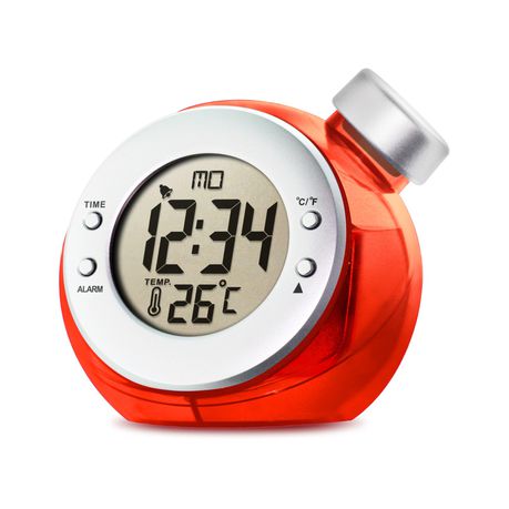 Water Clock With Thermometer and Alarm - Powered by Water - Red Buy Online in Zimbabwe thedailysale.shop