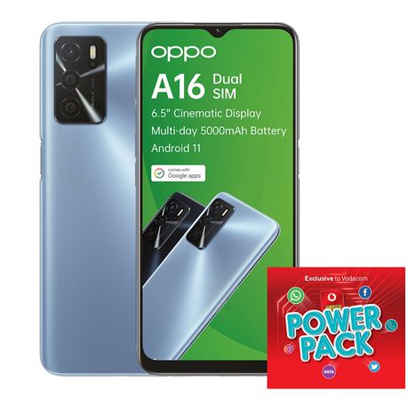 OPPO A16 32GB Dual Sim - Pearl Blue + Vodacom SIM Card Pack Buy Online in Zimbabwe thedailysale.shop
