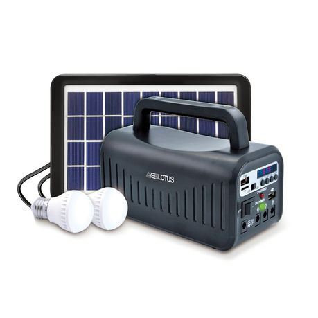 Everlotus 3W Solar Lighting with Bluetooth Speaker - Black/Blue Buy Online in Zimbabwe thedailysale.shop