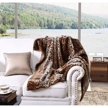 Load image into Gallery viewer, Luxury Reversible Sherpa Fleece Mink Throw Blanket – Leopard XL
