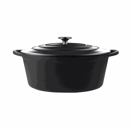 Chef Matt Black Cookware - Cast Iron 6.0l Oval Casserole Buy Online in Zimbabwe thedailysale.shop