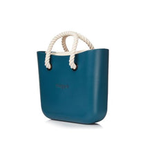 Load image into Gallery viewer, Original Magpie Teal Tote Bag With Beige Inner And Rope Handles

