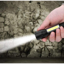 Load image into Gallery viewer, Mini Alloy USB Rechargeable Torch Flashlight with Zoom &amp; Side Light - 2 set

