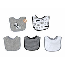 Load image into Gallery viewer, Baby Bib Set 5 Piece - Zebra
