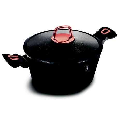 Berlinger Haus 20cm Marble Coating Casserole with Lid - Black Rose Collection