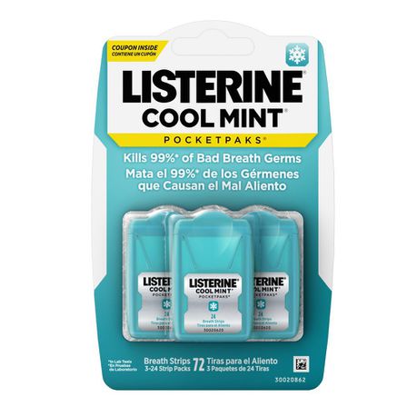 Listerine Cool Mint Pocketpaks Cool Mint Breath Strips - Triple Pack of 24