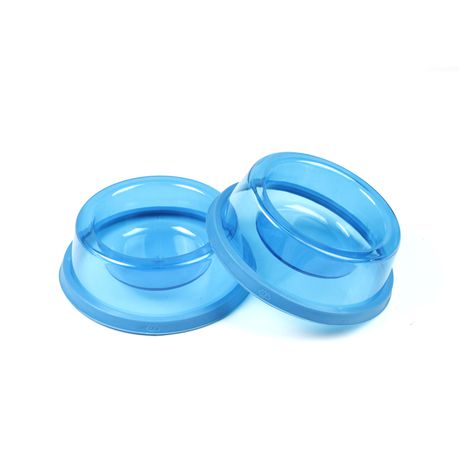 Blue-Pet bowl non-slip transparent Plastic material bowl S/M(Pack of 2) Buy Online in Zimbabwe thedailysale.shop