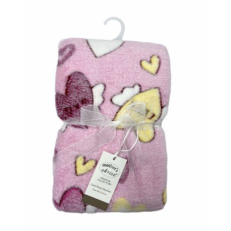 Baby Receiver Blanket Coral Fleece Cutwork - Pink Buy Online in Zimbabwe thedailysale.shop
