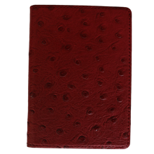 Load image into Gallery viewer, Passport Cover - Ostrich Leather - Red
