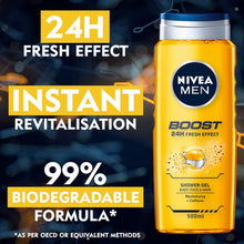 Load image into Gallery viewer, Nivea Men Boost Shower Gel - Body Wash - 6 x 500ml
