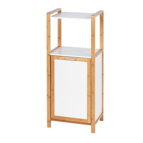 Wenko - Finja Shelf Unit W/ Laundry Basket - Bamboo