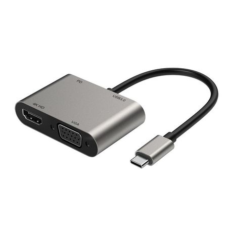 1080P 4 In 1 USB -C To HDMI VGA USB PD Adapter Cable
