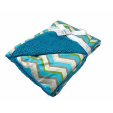 Load image into Gallery viewer, Baby Mink Blanket - Blue/Green Pattern
