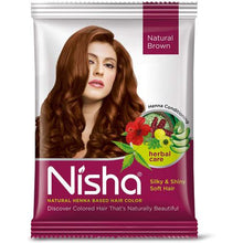 Load image into Gallery viewer, 20 sachets Nisha Henna Based Natura Hair Color 15g Each No Ammonia Brown
