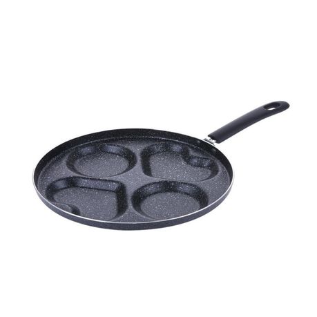 Non-Stick 4 Hole Breakfast Frying Pan-Black