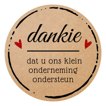 Load image into Gallery viewer, Sticker -100 Dankie dat u ons klein onderneming ondersteun labels
