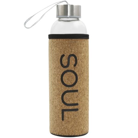 Soul Lifestyle Biodegradable Stainless Steel Glass Cork Water Bottle