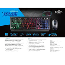 Load image into Gallery viewer, Foxxray Singularity USB Keyboard &amp; Mouse and Tide Water Resistant Mousepad
