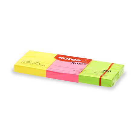 Kores Multi-Colour Neon Notes 40 x 50mm Pack of 3 Buy Online in Zimbabwe thedailysale.shop