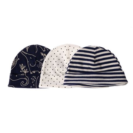 All Heart Elaphant printed 3pk baby hats Buy Online in Zimbabwe thedailysale.shop
