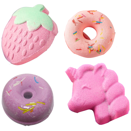 4 Piece Bath Bombs - Strawberry, Donuts and Unicorn Buy Online in Zimbabwe thedailysale.shop