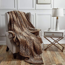 Load image into Gallery viewer, Luxury Reversible Sherpa Fleece Mink Throw Blanket – Leopard XL
