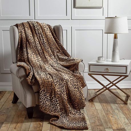 Luxury Reversible Sherpa Fleece Mink Throw Blanket – Leopard XL