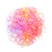 Load image into Gallery viewer, 300 Piece Ponytail Elastic Translucent Rubber Hair Ties Bands Girls - Pastel

