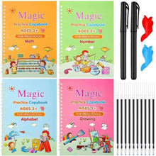 Load image into Gallery viewer, Magic Practice Copybook for kids Age 3+/10 refills+2pen box and 2 pen clip
