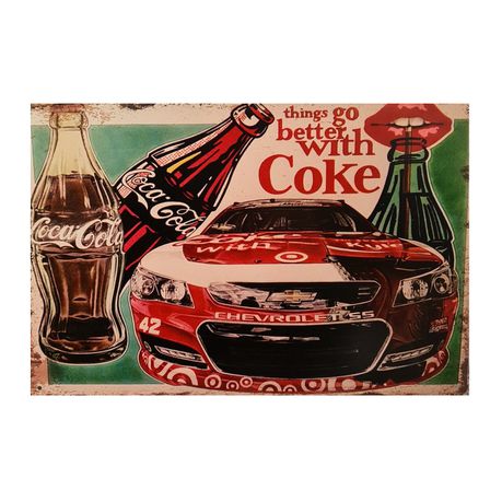 Aankopen - Coke Coca-Cola Chevrolet SS - Retro Vintage Metal Wall Plate